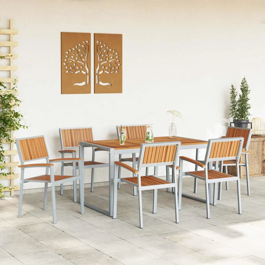 Set da Pranzo per Giardino 7 pcs Grigio 3284368