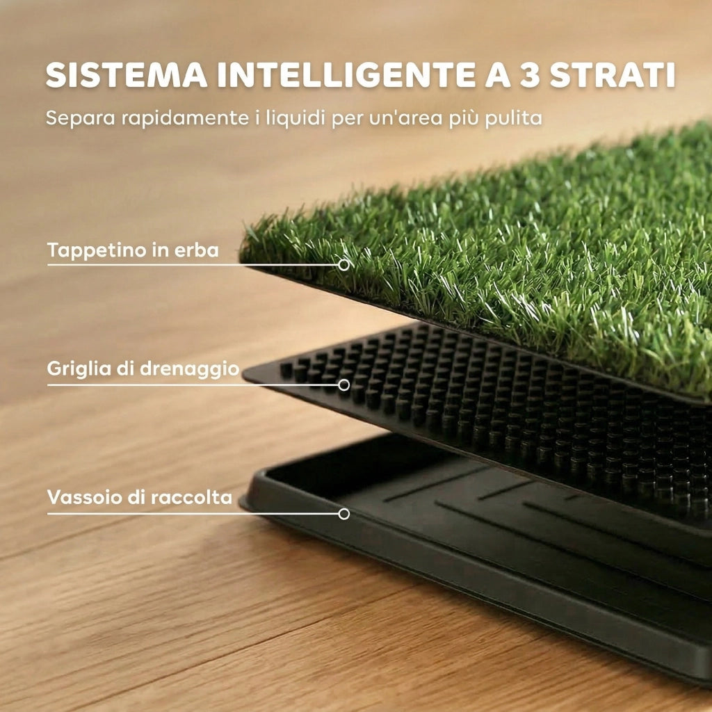 Tappetino Erboso Lavabile per Cani ¨C zephmum ¨C Verde 76x50,5 cm
