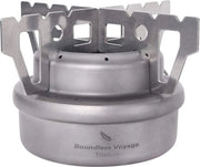 Viaggio Senza Fili - Titanium - Brander di Alcol - Mini Bruciatore a Spirito per Campeggio - Bruciatore a Spirito per Pic-Nic - Adatto per Pic-Nic - Escursioni - Campeggio & Escursioni - Cucina da Campeggio - Utensili da Cucina