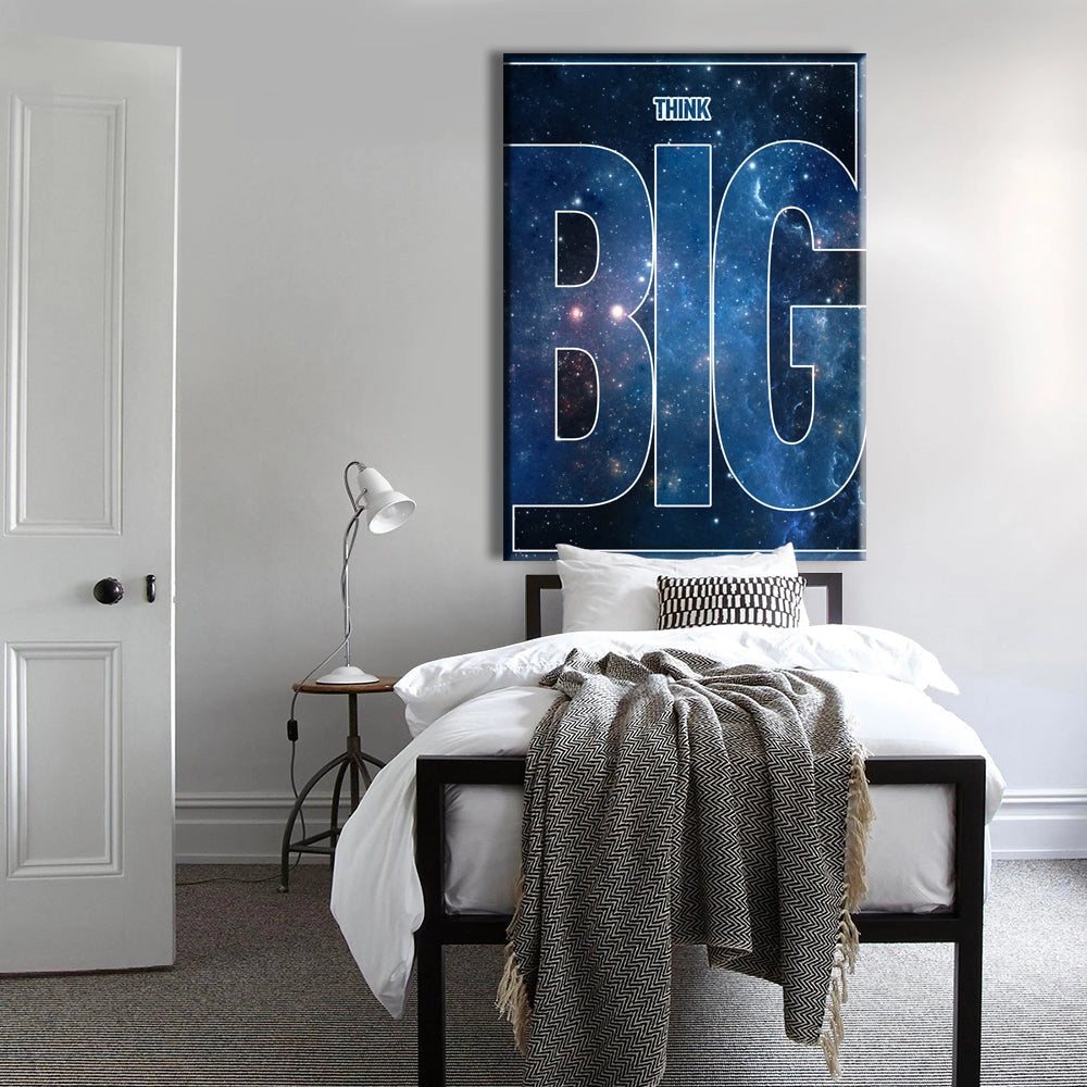 COSMO - THINK BIG - Quadro stampato su Canvas e montato su telaio in legno Misura: 50x70 cm
