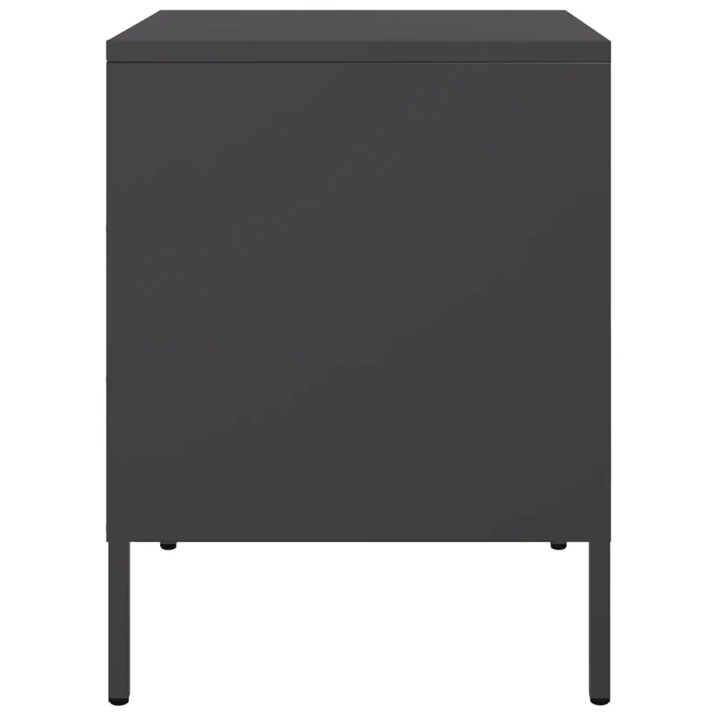 Comodini 2 pz-Set di 2 Tavolino da notte Nero 36x39x50,5 cm in Acciaio 641396