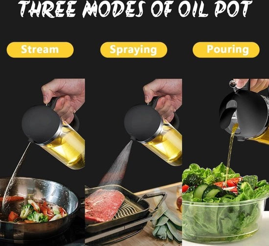 Dispensatore di Olio Automatico per Cucina, 2 in 1, 500 ml, Dispenser di Olio e Aceto, Verneutriente Perfetta per Tutti gli Oli e l'Aceto