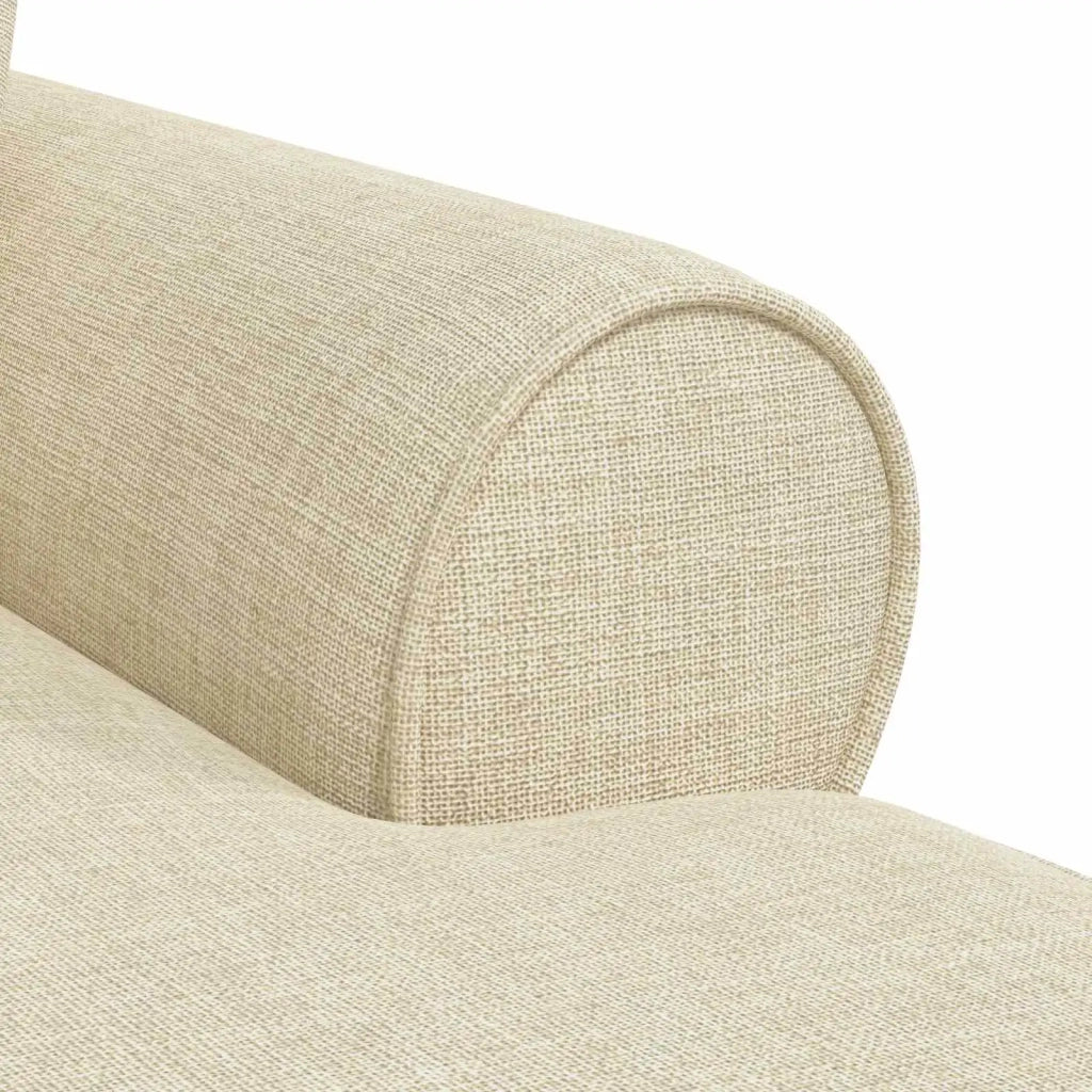 Chaise Longe con Gonna con cuscino 3 pcs Crema Tessuto