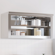 Mobile Cucina da Parete con Ripiano-Armadi sospesi per Cucina in Acciaio Inossidabile 275805