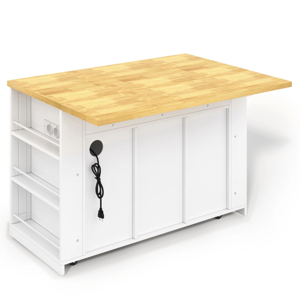 Mobile cucina con piano ribaltabile in MDF bianco naturale