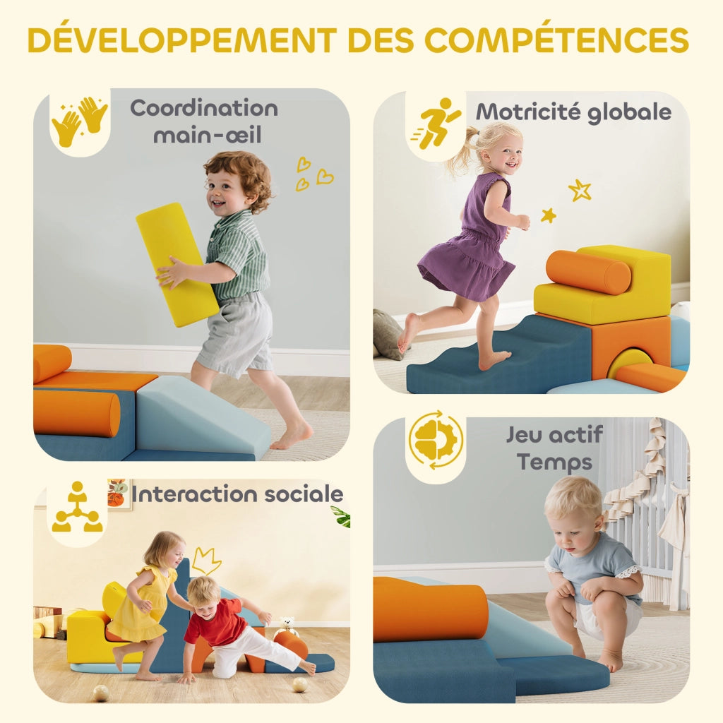 Tappeto gioco motricita' bebe' 9 pezzi ¨C zephmum ¨C multicolore