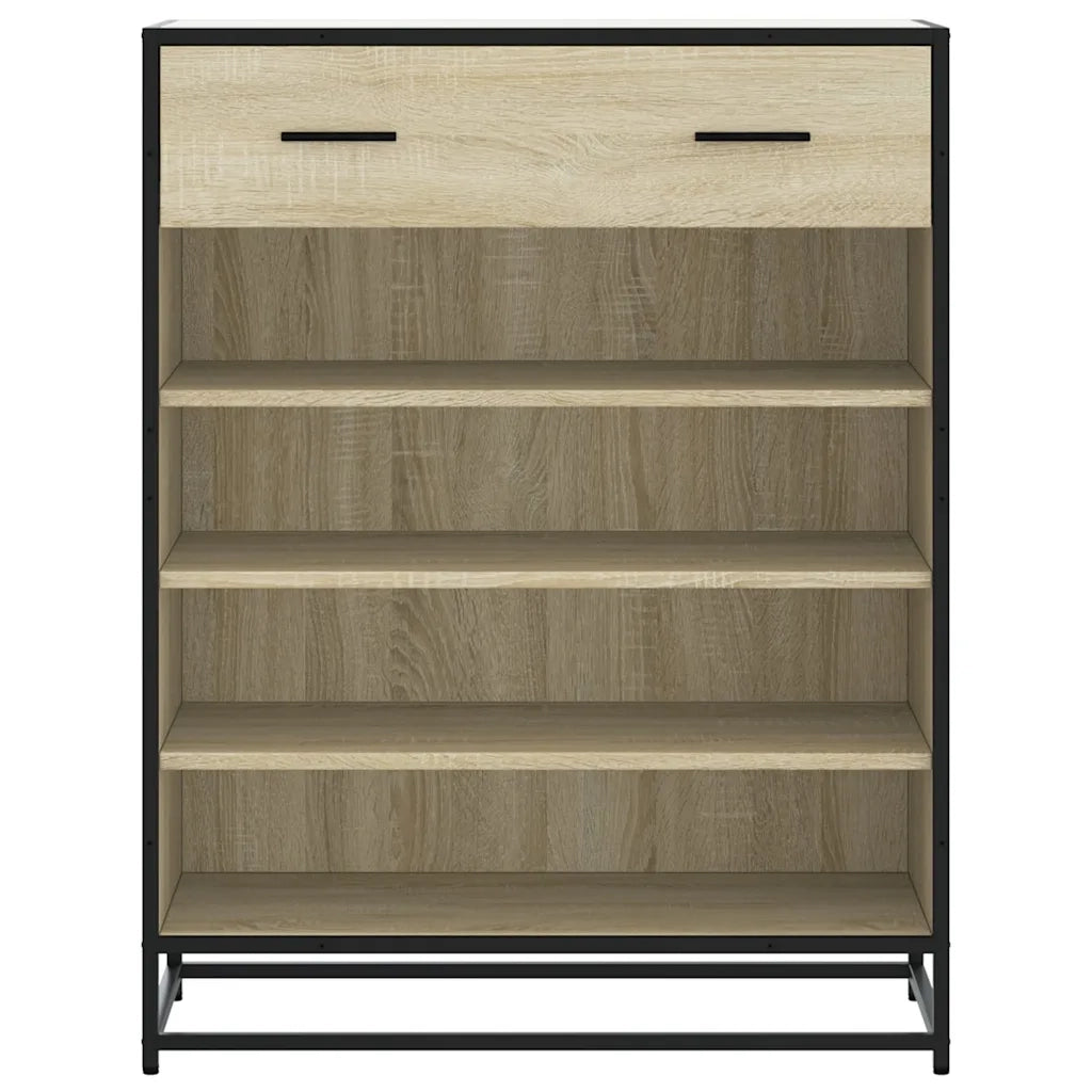 Scarpiera Rovere Sonoma 75x38x97,5 cm Legno Multistrato Metallo