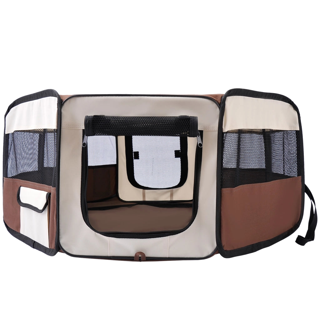 Recinto pieghevole per animali domestici ¨C zephmum ¨C ? 90x41 cm marrone beige