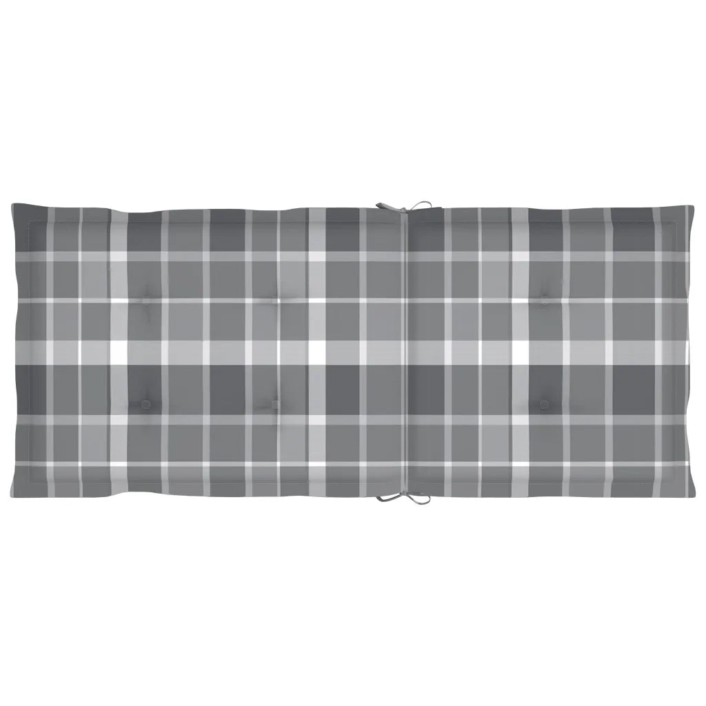 vidaXL Sedie Giardino 6 pz con Cuscini Grigi a Quadri Massello di Teak
