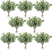Decorazione di Pianta Artificiale Eucalipto 48 pezzi, Simulazione Foglie e Rametti di Eucalipto, Steli Argentati, Pianta di Eucalipto in Bulk per Matrimonio, Giardino, Casa, Decorazione di Ufficio