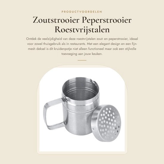 Strumento per Mescolare Sale e Pepe in Acciaio Inossidabile - Dimensioni 2,6 x 3,5 cm - Facile da Pulire - Adatto al Lavastoviglie - Shaker