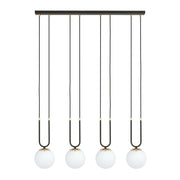 Lampadario Emibig Glam 4xE14 in vetro nero opale oro