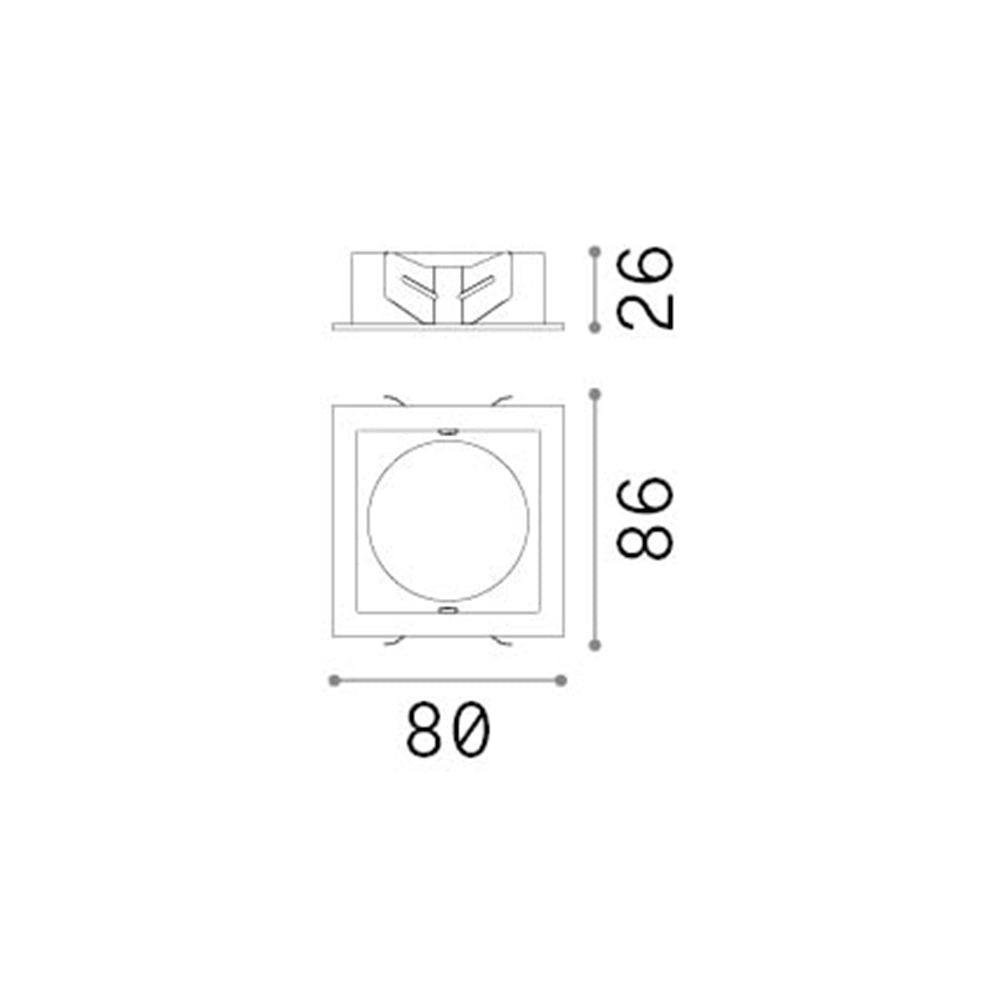 Cornice Quadrata Singola A Incasso Contemporanea Bento Metallo Nero