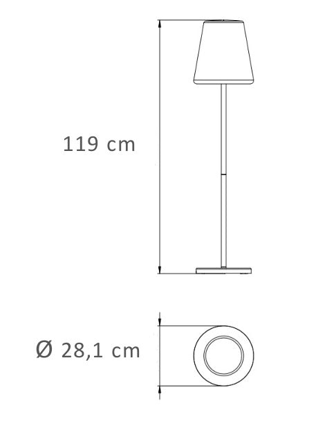 Lampada piantana solare led mod. Lola Slim h.100 grigio con telecomando
