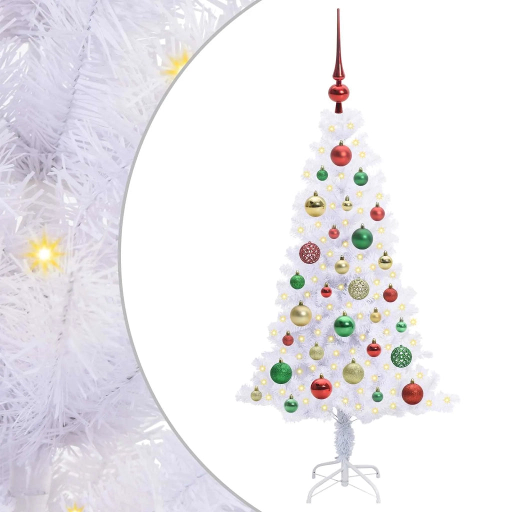 Albero di Natale | Decorazioni natalizie artificiale Bianco 120 cm PVC e Acciaio