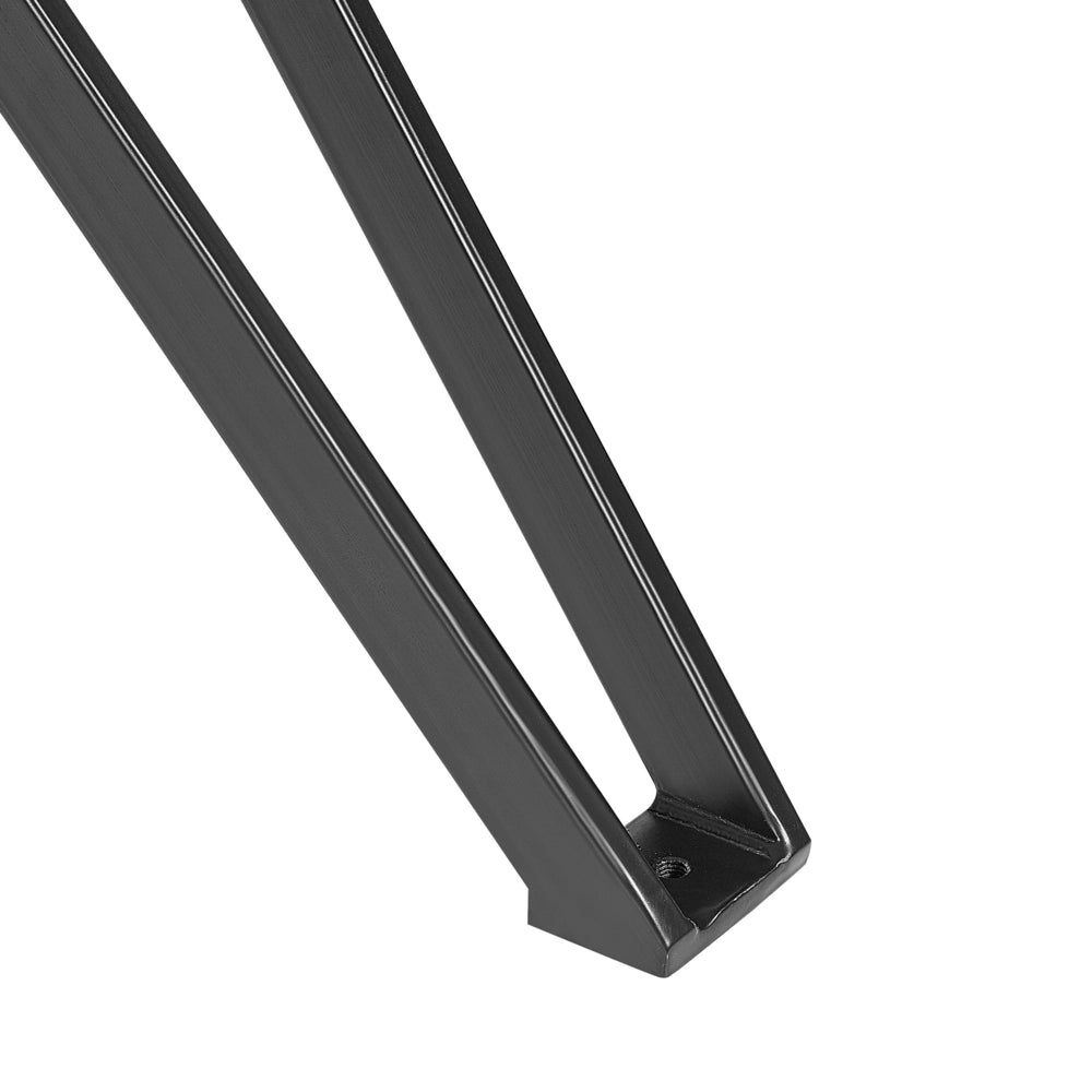 Tavolo da pranzo impiallacciato effetto marmo gambe in metallo Nero piano in vetro temperato rettangolare 160 x 90 cm