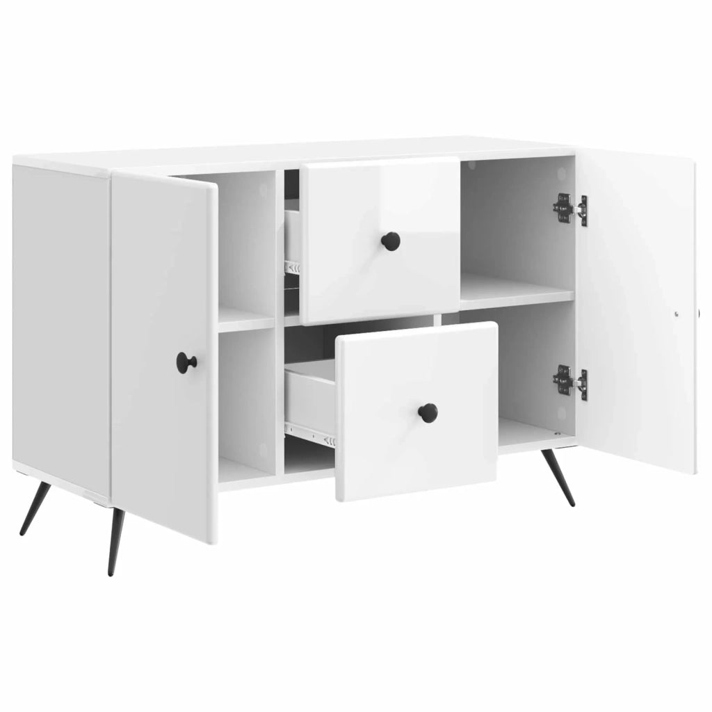 Credenza Bianco Lucido 89 x 34,5 x 60 cm Legno ingegnerizzato 895579