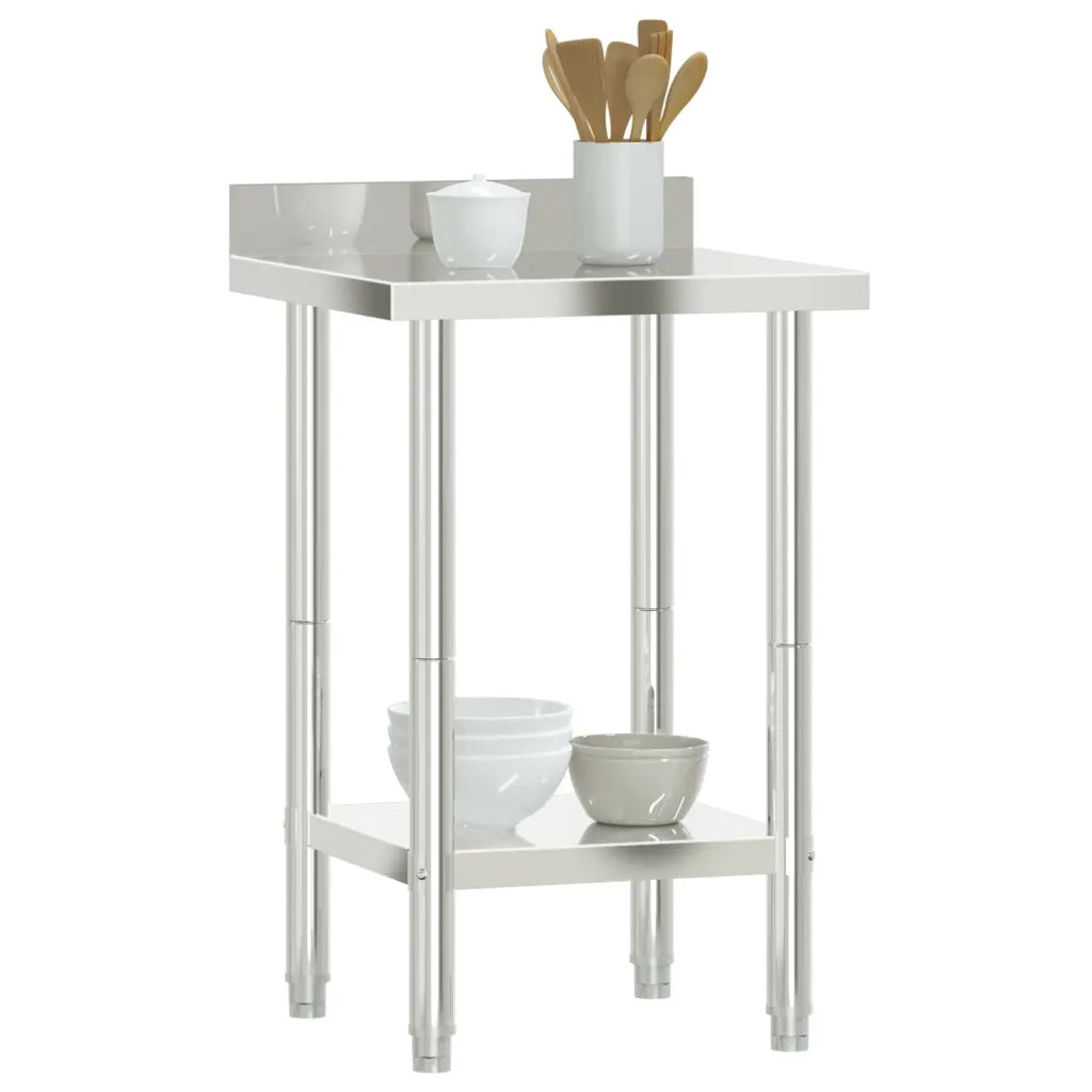 Tavolo Lavoro da Cucina con Paraschizzi 55x55x93cm Acciaio Inox 376456