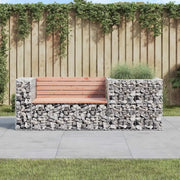 Panca da Giardino con Cesto Gabbione Legno Massello di Douglas 3196243