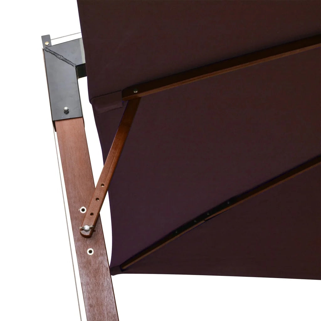 Ombrellone a sospensione con palo rosso 3 x 3 m in legno di abete bordeaux 02_0008718