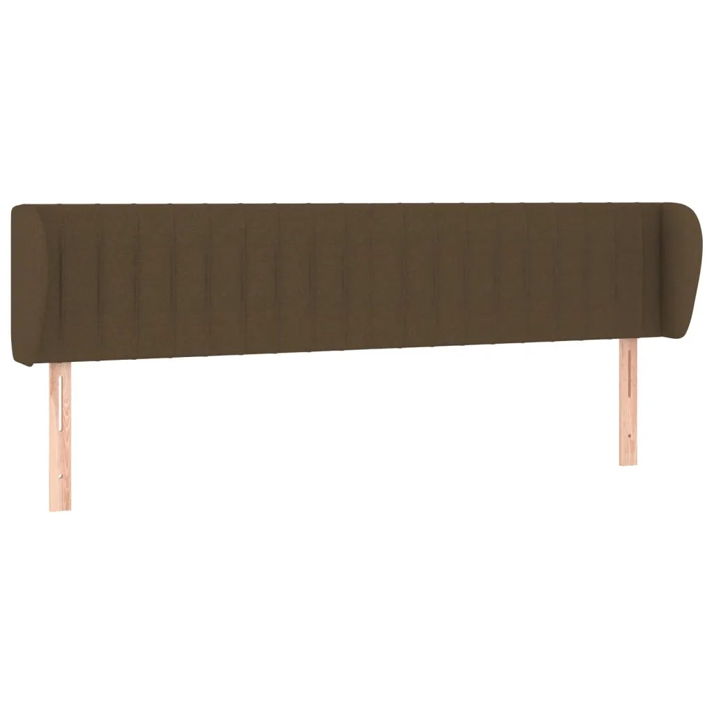 Testiera ad Orecchio-Testata con Orecchie Marrone Scuro 203x23x78/88 cm in Tessuto 741322