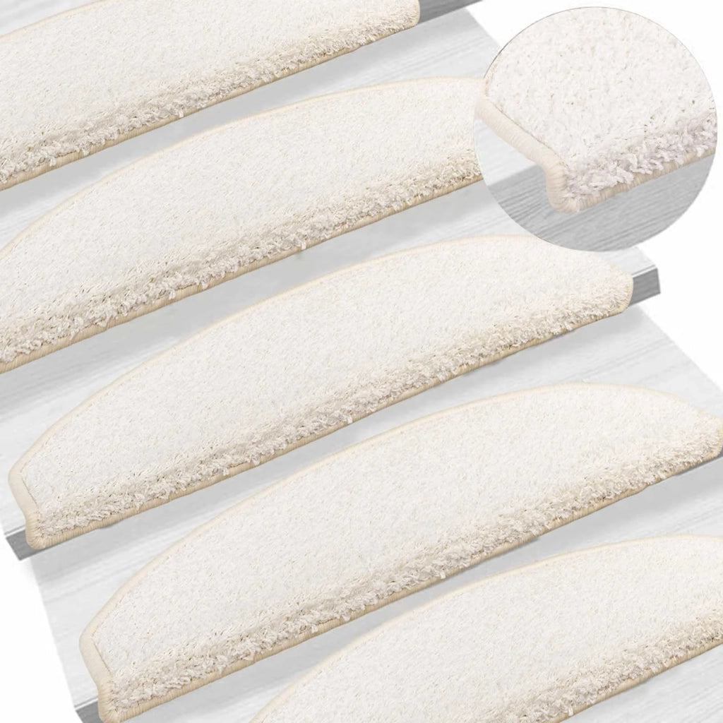 Tappetini per scale autoadesivi 15 pz 80 x 24,5 x 3,5 cm Bianco 42038657