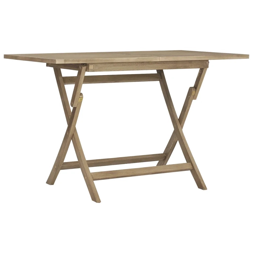 Tavolo da Giardino | Tavolino da esterno Pieghevole Grigio120x70x75 cm Massello Teak
