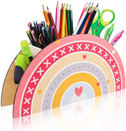 Organizzatore in legno per scrivania - Ombrello taccuino / taccuino per disegno / organizzatore per tavolo / organizzatore multifunzionale per bambini attrezzature da ufficio, scatola per matite classe organizzazione