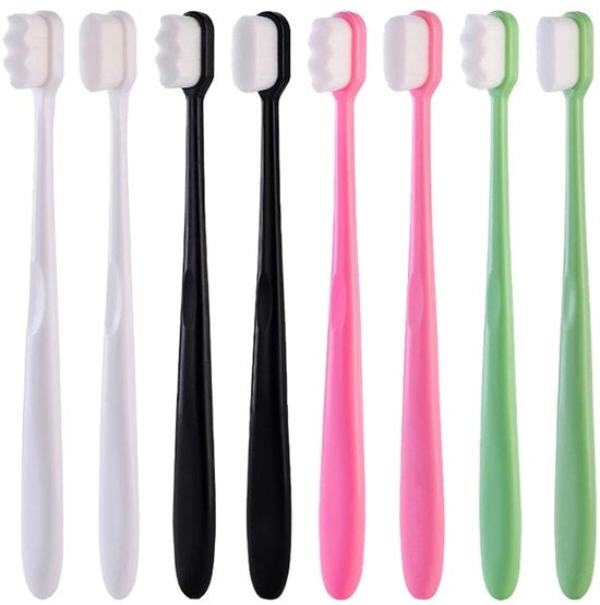 Set di 8 setole morbide manuale spazzola per denti con 10000 setole per tessuto gengivale sensibile spazzola per denti micro-nano