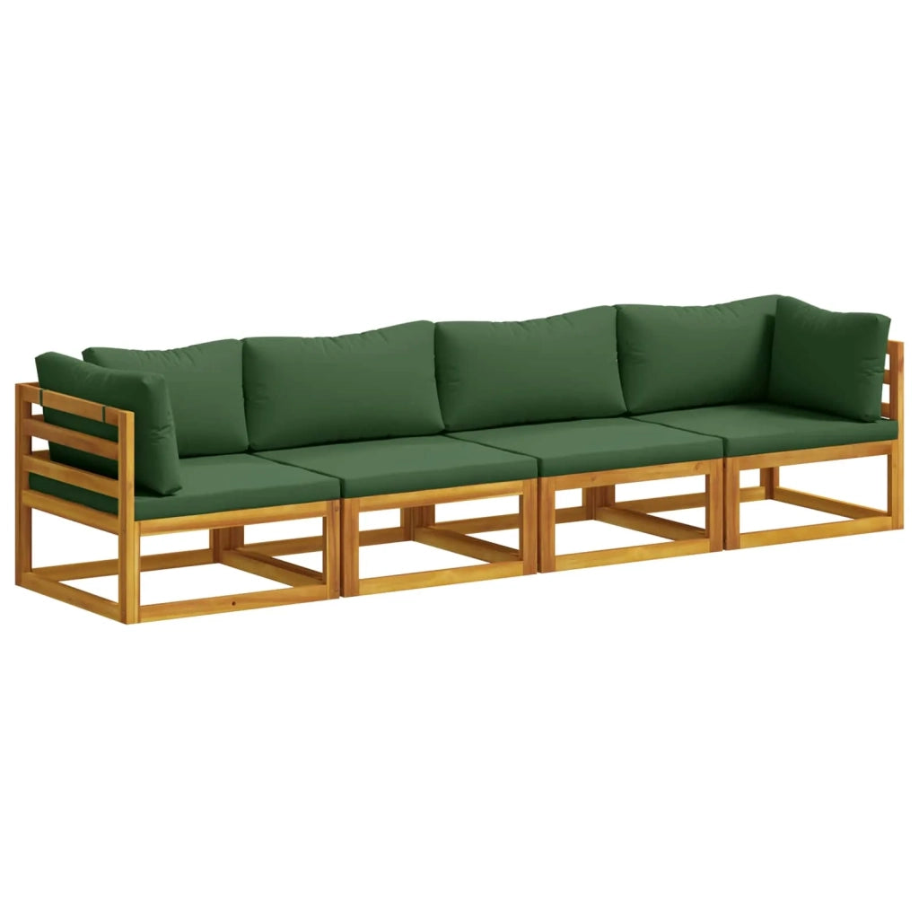 Set di divani 4 pz Naturale Legno di Acacia Massello 3417253