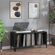 Mobile Porta Dischi Nero 100x38x48 cm in Legno Multistrato 831982