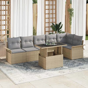 Set Divano da Giardino con cuscino 7 pcs Beige polyrattan 3348296