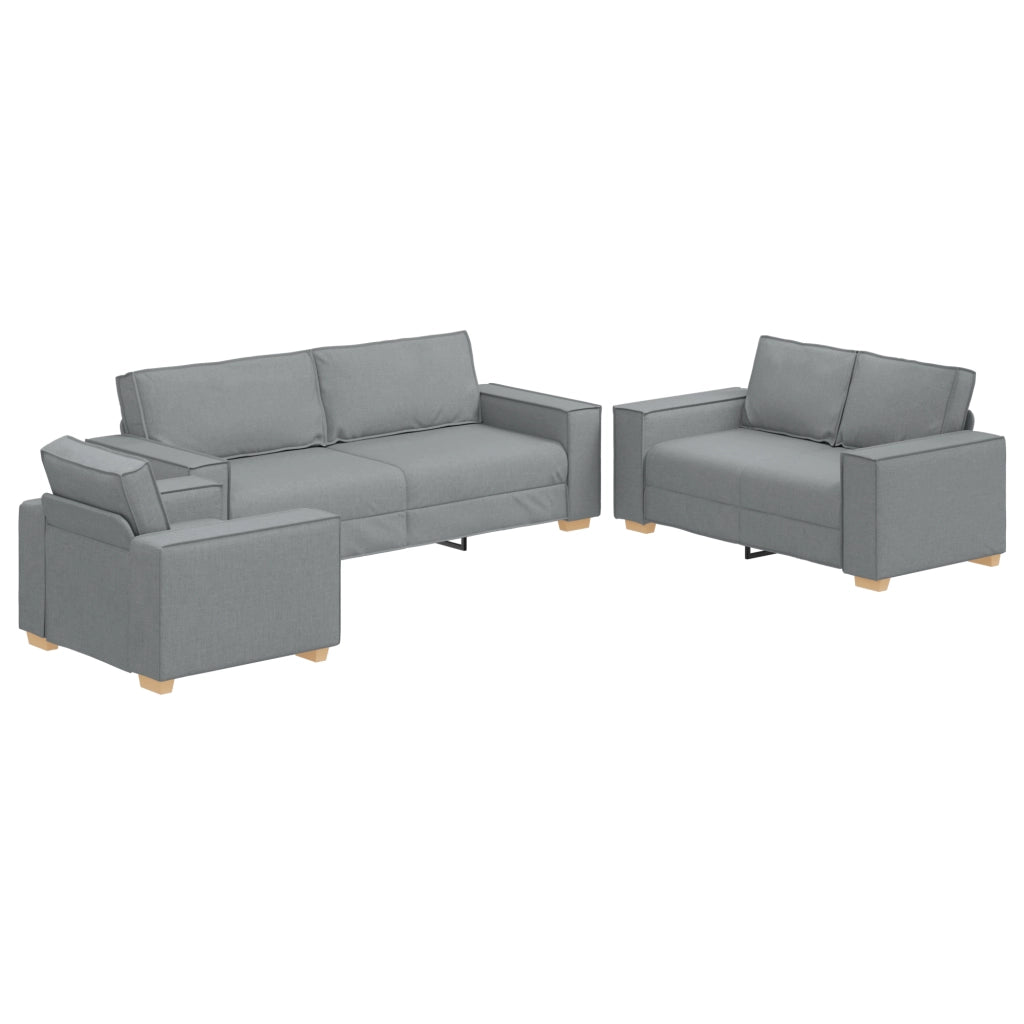 Set di divano 3 pezzi con cuscini Grigio chiaro