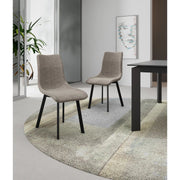 Set di 4 Sedie rivestita in tessuto easy-clean Gambe in metallo verniciato Iris 45cm X 56cm H 86cm Stones