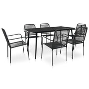 Set da pranzo da esterno 7 pezzi in corda di cotone e acciaio nero 02_0014674
