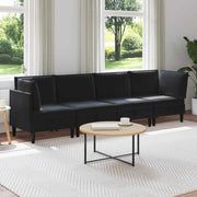 Set di mobili per il soggiorno con cuscino 4 pcs Nero Velluto