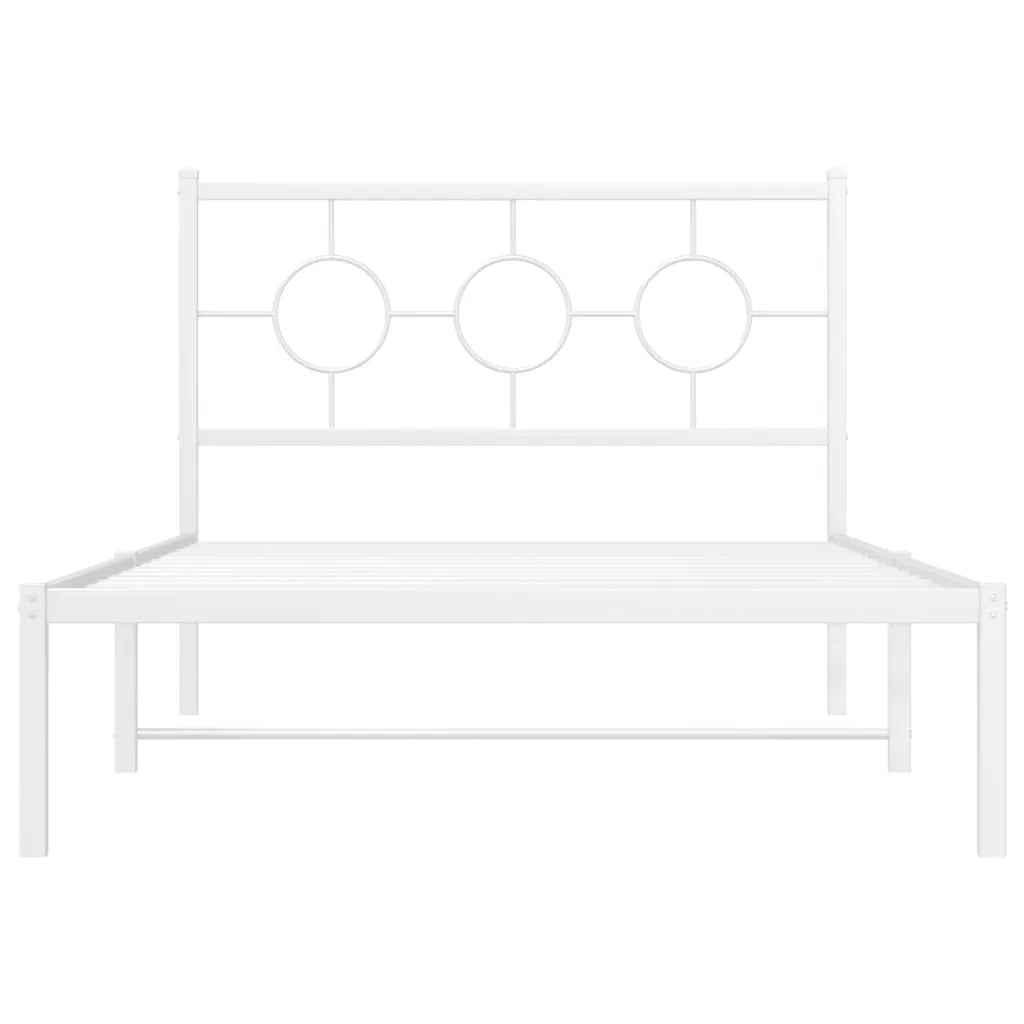 Giroletto con Testiera e Pediera-Struttura Letto Metallo Bianco 107x203 cm 936771