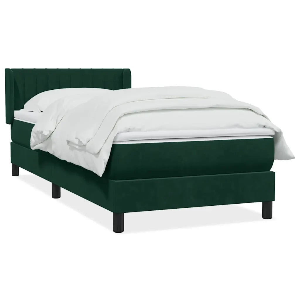 Giroletto a Molle con Materasso Verde Scuro 80x220 cm Velluto 3318306