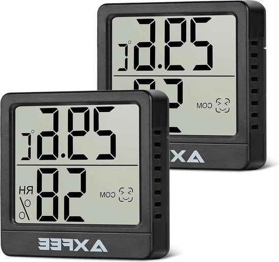 Termometro digitale mini LCD per interni - umidificatore per aria - colore nero - 3 pezzi .