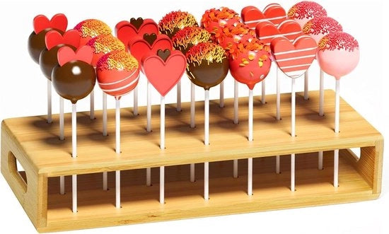 Tartina per cakepops con 21 fori e 100 bastoncini di carta - Contenitore per lattine per cakepops per feste