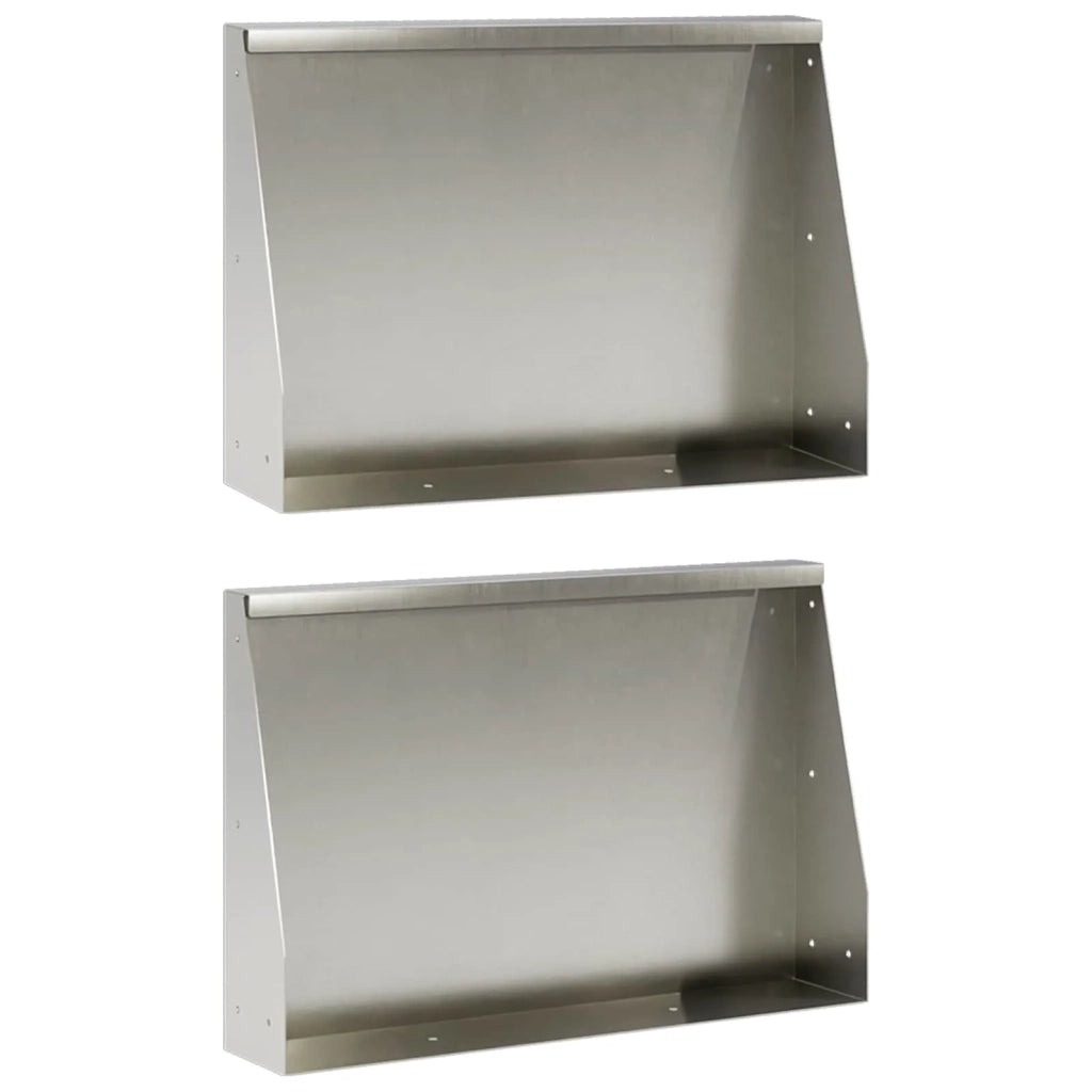 Muro di contenimento 2 pz 60 x 12 x 40 cm Acciaio Inox Argento 8015273