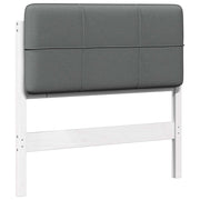 Testiera | Testata imbottita Bianco e grigio chiaro 75 cm Pino massello