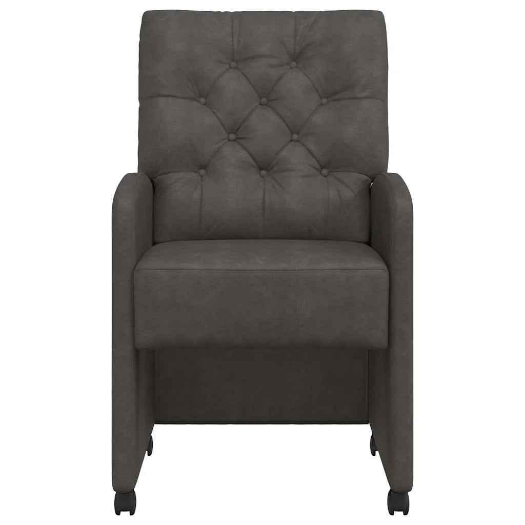 Sedie da Pranzo con Ruote con ruote 2 pcs Nero 58 x 67 x 97 cm 42017857