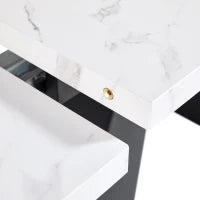 Tavolo da pranzo allungabile, per soggiorno e studio, 159x74x77 cm, Bianco e Nero