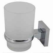 Trade Shop - Porta Spazzolini Dentifricio Bicchiere Vetro Satinato Parete Bagno Square 59186 -