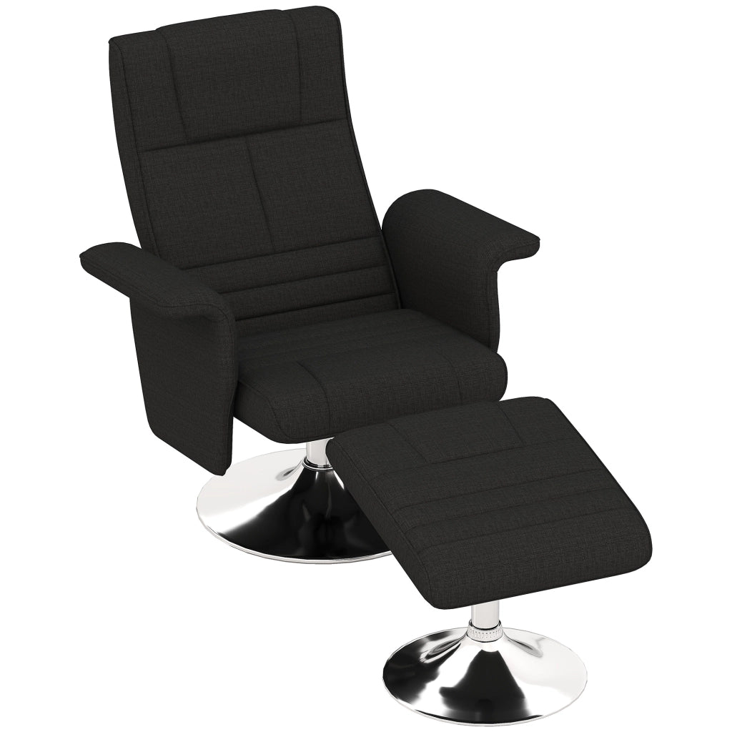 Poltrona Massaggiante Reclinabile con Poggiapiedi ¨C Zephmum ¨C 78x95x88 cm Nero