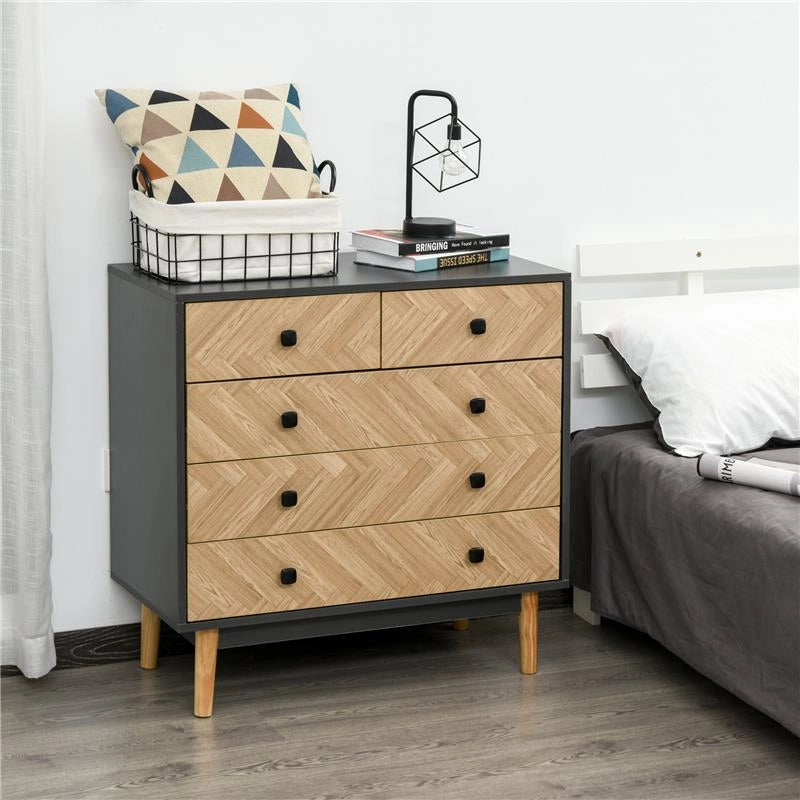 CASSETTIERA PER CAMERA DA LETTO IN LEGNO STILE VINTAGE INDUSTRIALE