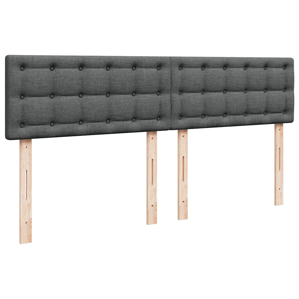 Giroletto a Molle con Materasso Grigio Scuro 200x200 cm Tessuto 3286802