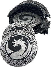 Set di gonne da gioco per Dungeons & Dragons - Inclusi 6 sostegni decorativi per draghi - Protezione e servizio per ornamenti - Decorazione gotica per la casa - Disegno di mat di birra fantasy - Regalo per giocatori di DND