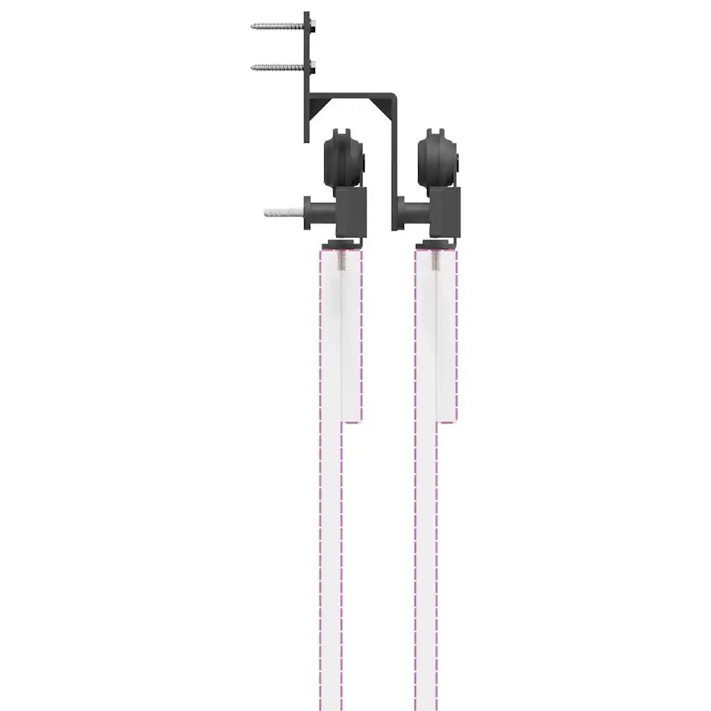 Kit di Binari per Porte Scorrevoli 152,5 cm Acciaio Nero CFW1548359